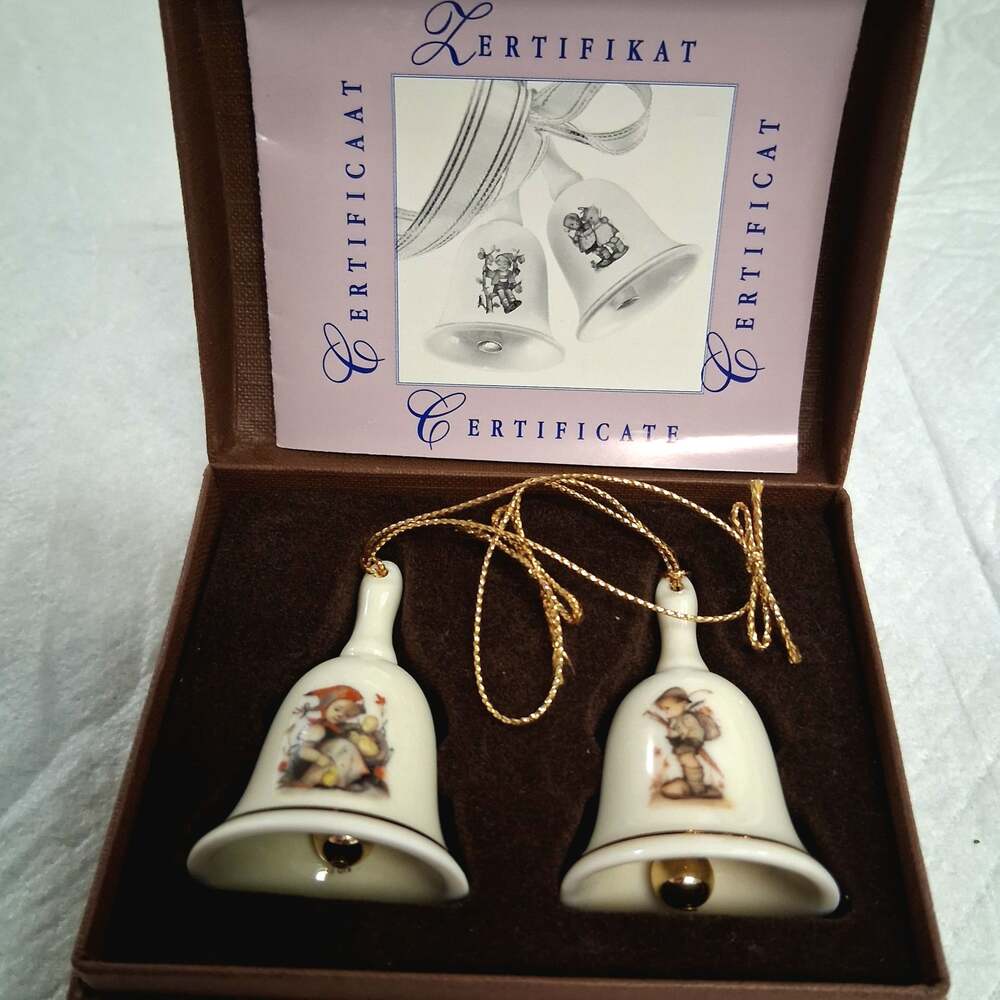 M.I. Hummel Miniature Bell Collection Looks Like Rain Porcelain Bell Ornament wi